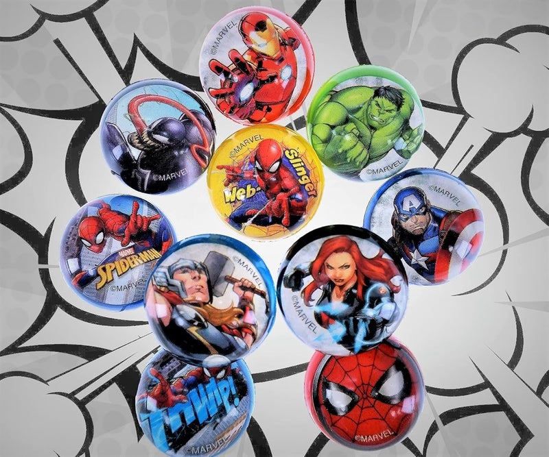 Ja-Ru Marvel Avengers & Spiderman Small Bouncy Balls for Kids (8 Pack, 5 Balls Each) Super Hero Rubber Bouncing Balls. Goodie Bags Stuffers & Treasure Box Toys For Classroom. AB-6805-8 - Image 3